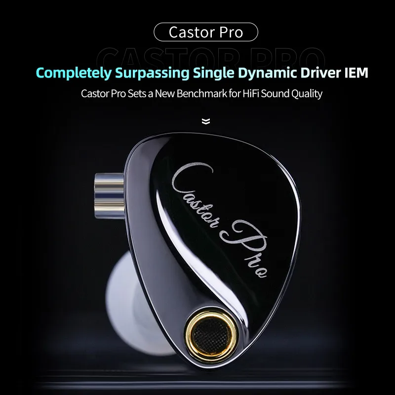 KZ Castor Pro Wired In-Ear Earphones With Adjustable Dual 10 mm Dynamic Drivers Headset Custom HIFI Sound Quality Gaming Earbuds
