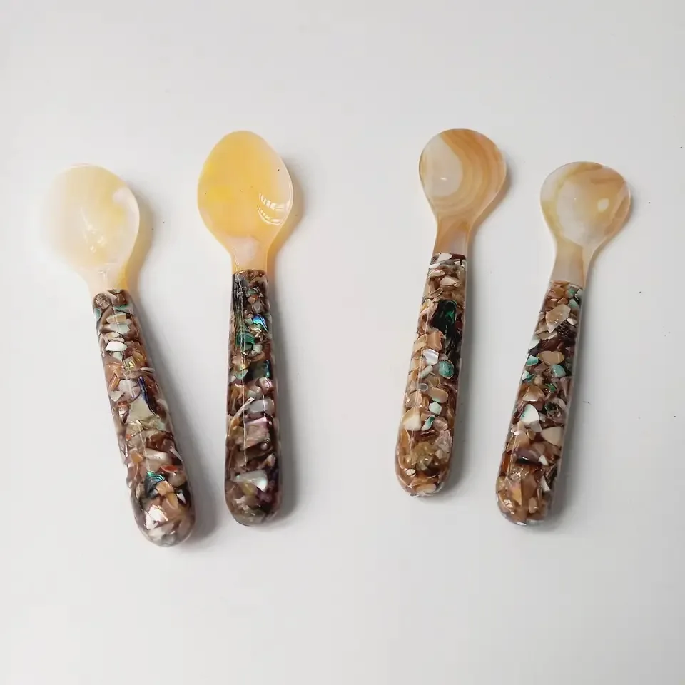 Mother Of Pearl Shell Caviar Spoon, Real Ocean Nacre, 3.5