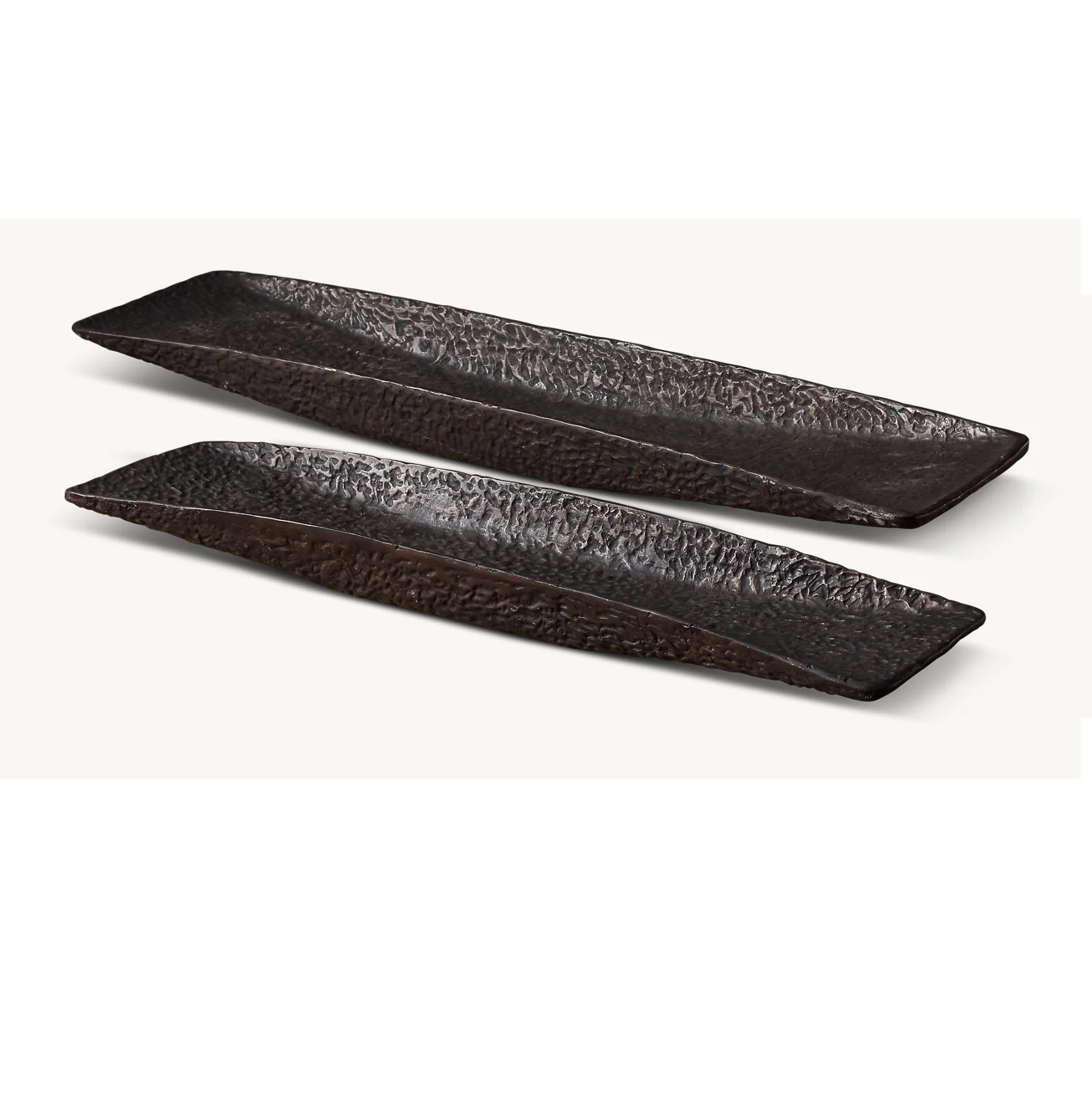 Длинный дизайн темный цвет цельнометаллический прочный металлический лоток для домашнего ресторана и отеля размеры 37x8x3 дюйма