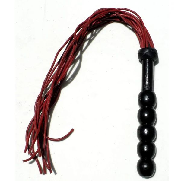 High Quality Custom Leather Flogger Whip With Wooden Handle and Fringes Wholesale for Bondage Gear