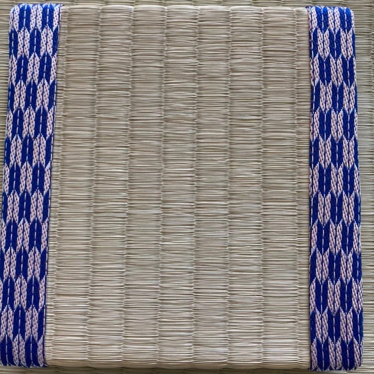 Asayu Mini Tatami Mat van Echt Igusa Rietgras (27cm) – Made in Japan – Ideaal voor Bonsai, Poppenstandaard, Onderzetter of Wierookhouder (Blauw) – Handgemaakt met Natuurlijk Igusa Gras