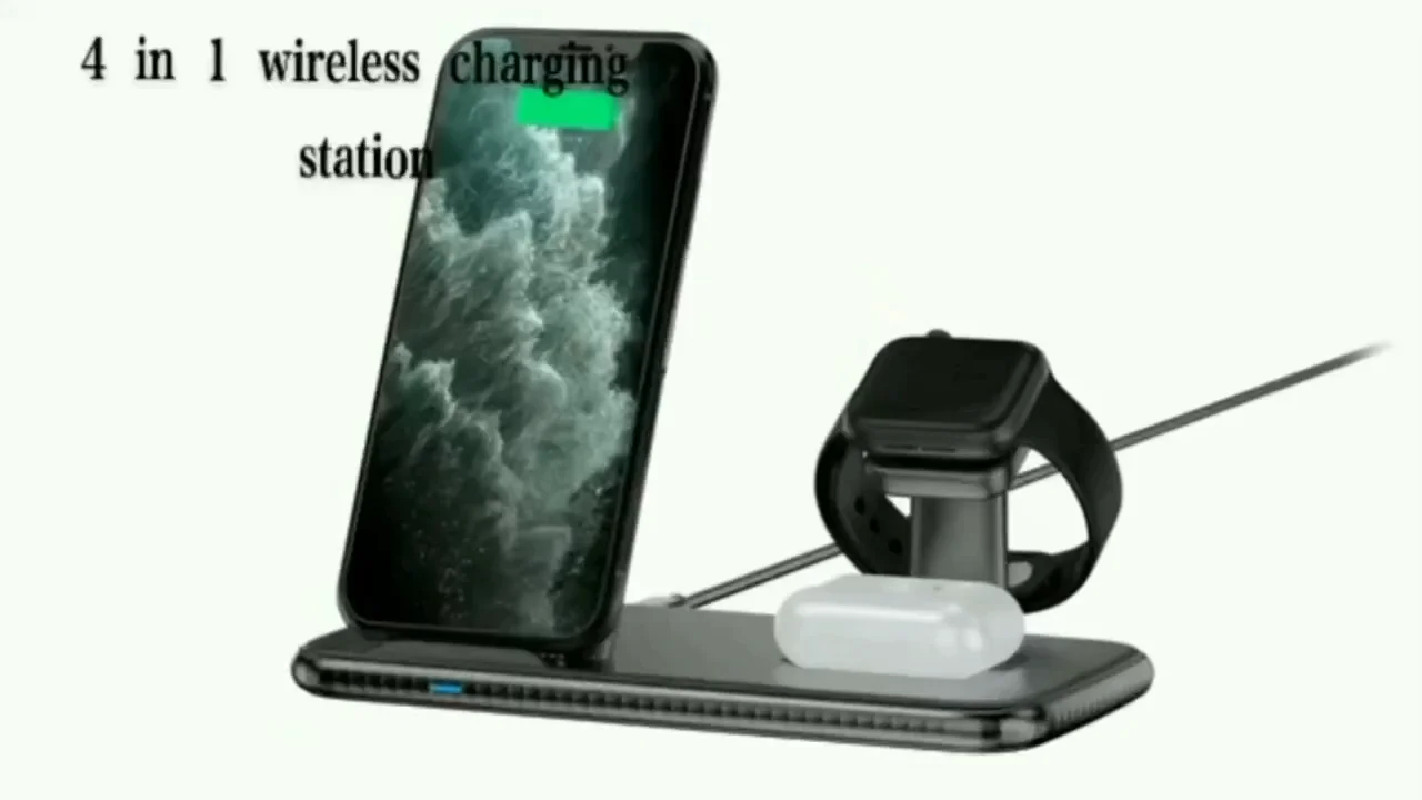 10w 15w Wireless Charging Pad Qi Fast Charger Chargeur Sans Fil 3 In 1