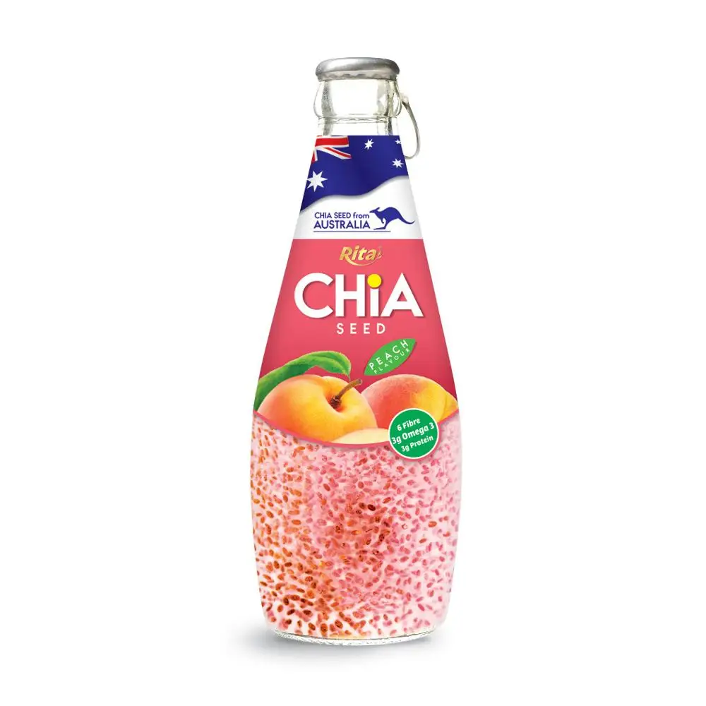 Chia Seed With Peach Flavor 450ml Pet Bottle - Customize Your Own Private Label Brand Free Design New Basil Seeds