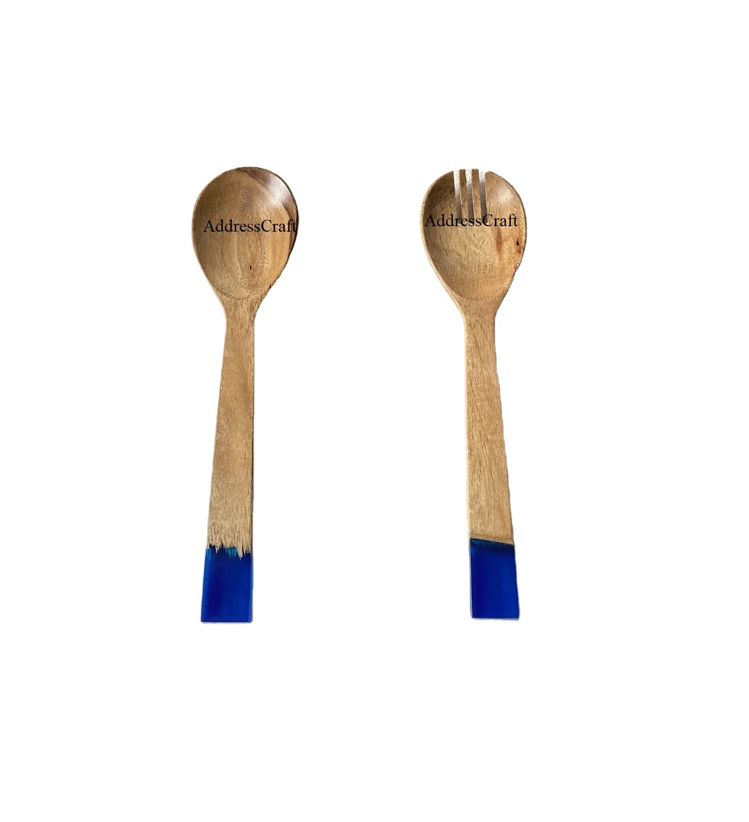 Новейший дизайн ручной работы деревянный Сервировочный набор для салата декоративная ручка из смолы инструменты стол креативные деревянные столовые приборы салатная служба