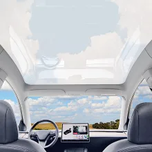 Typestar Automotive Roof Glass Suncare Electronic Smart Film Auto-Sensitivity PDLC Smart Film For Tesla Model 3 Y Accessories