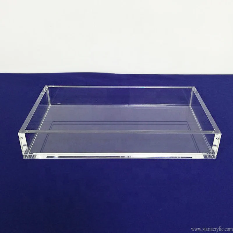 Clear Acrylic Lucite Vanity Tray Small Custom Vanity Organized Tray Lucite Cosmetic Organizer