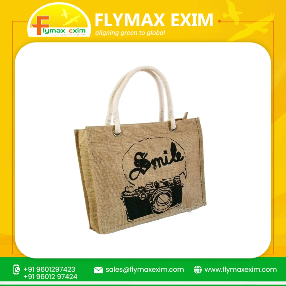 Eco Reusable Jute Grocery Shopping Bag Eco-Friendly Promotional
