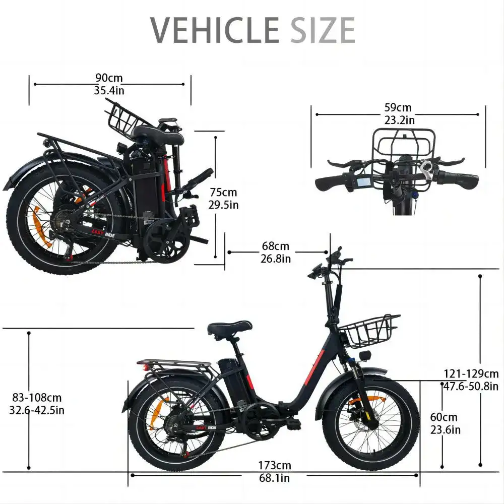 BAOLUJIE DZ-2030 20 vélo de ville électrique à enjambement bas 500W Moteur 48V 13Ah Batterie
