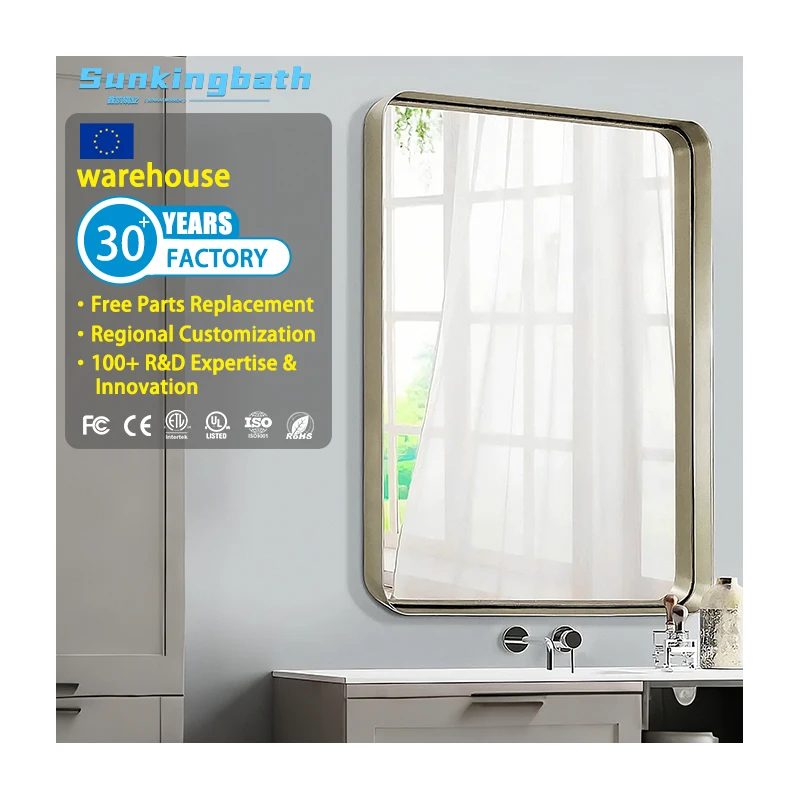 Premium Rectangular Aluminum Frame Mirror Wall Mounted Mirror Bulk Order Decorative Mirror for Bathroom Mirror