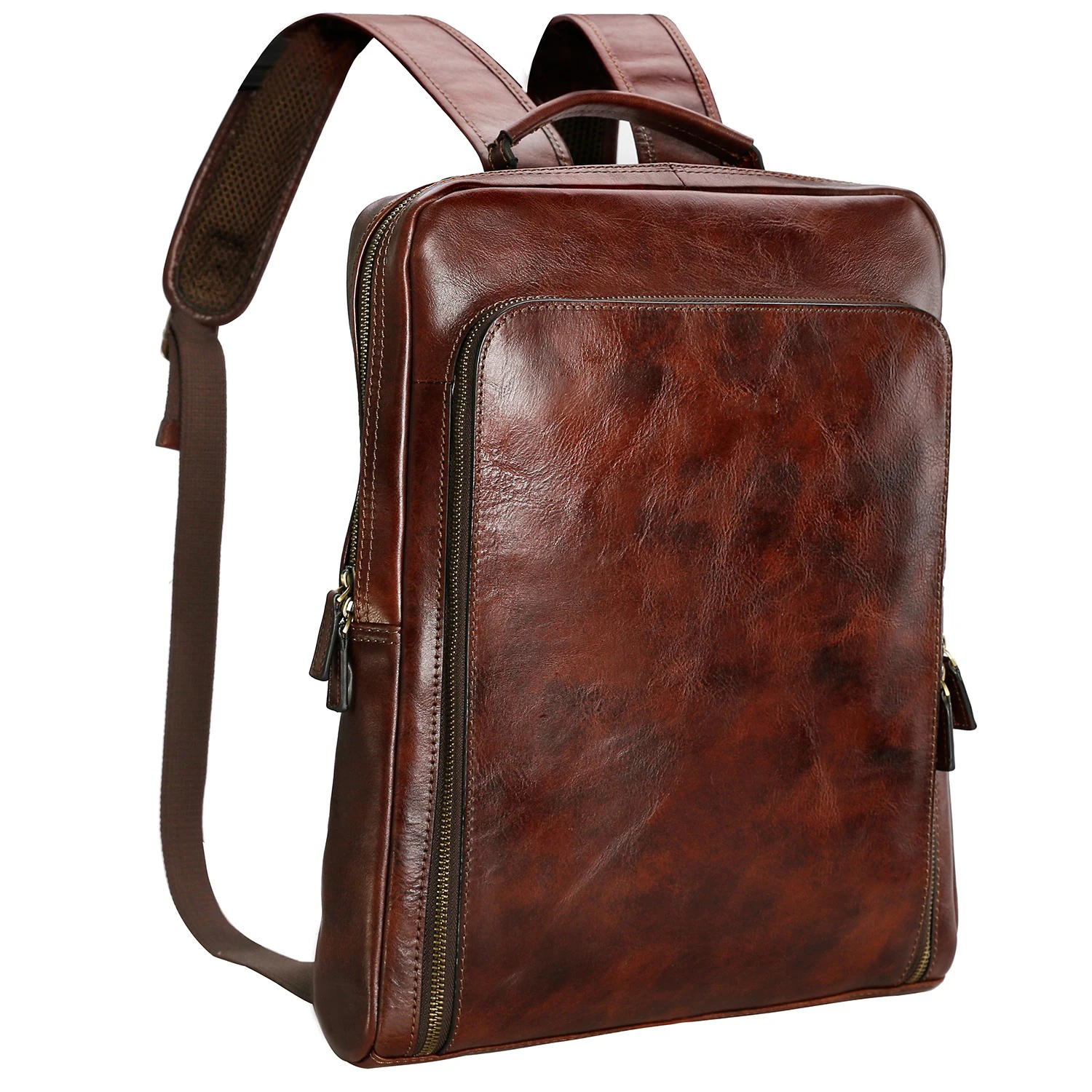 Oem Wholesale Office Business Waterproof Laptop Office Accessories Pure Leather Backpack Bagpack