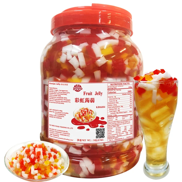 Fruit Jelly Fruit Drink Taiwan Bubble Tea Rainbow Jelly For Milk Tea