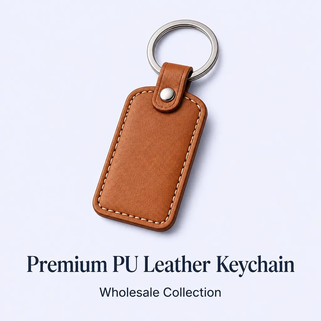 Female model holding keychain
