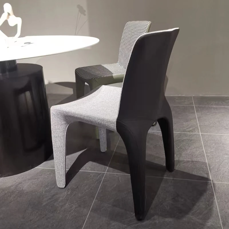 Минималистичный тканевый кожаный стул в скандинавском стиле для ресторана дома столовой обеденный из массива дерева