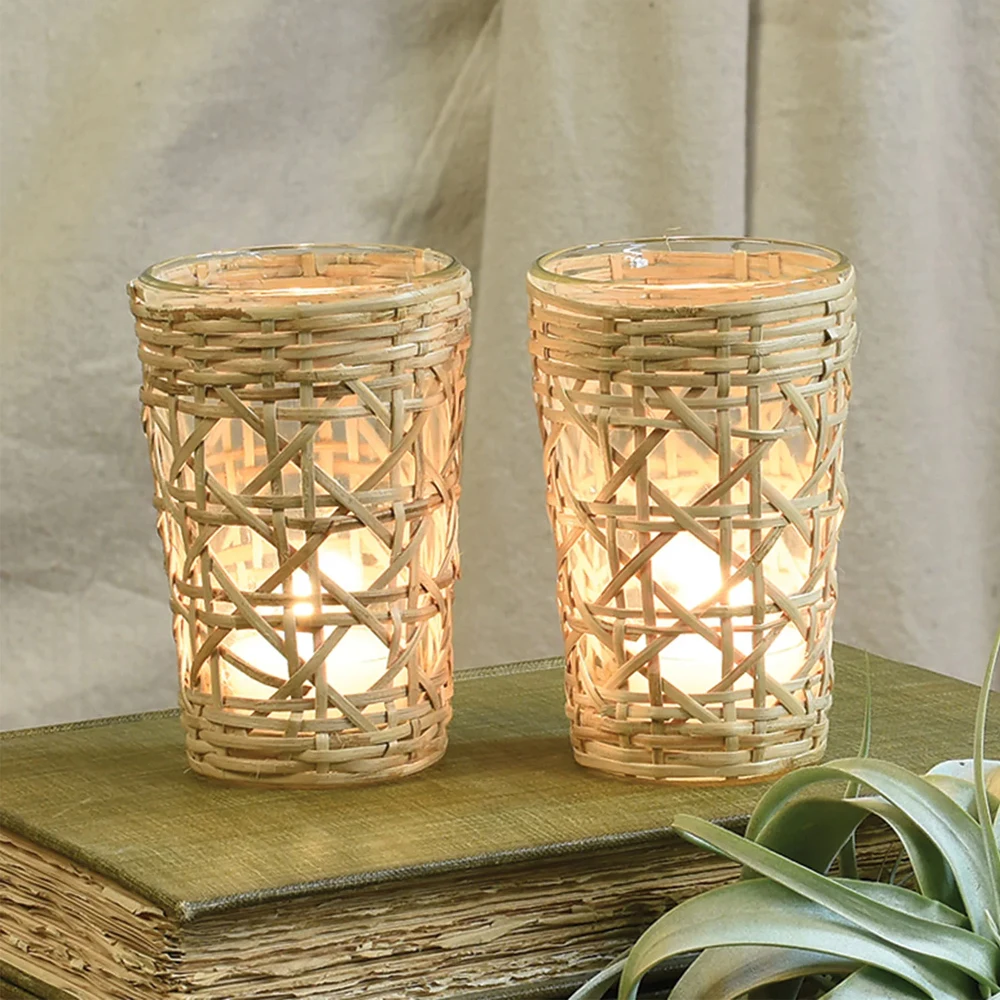 Good Quality Bamboo Tealight Candle Holder Lantern For Own Home Decoration Wholesale Vietnam 4026