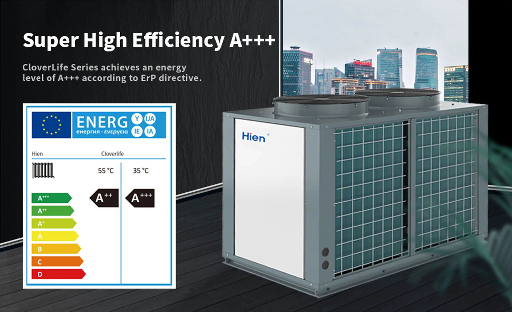 Hien 40kw Heat Pump Commercial Use Monoblock Evi Air To Water Heat Pump