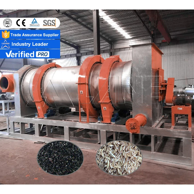 LANE Wood Carbonizing Pyrolysis Furnace Horizontal Biochar Making Machine Carbon Production Line