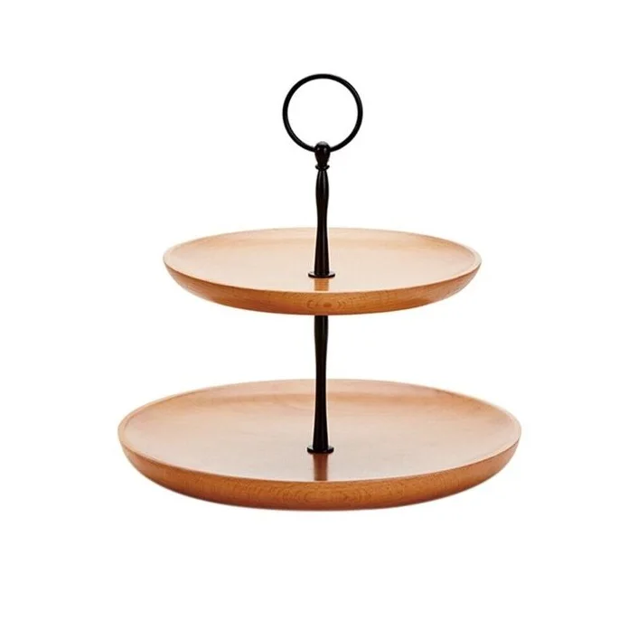Wood Cake Stand Round Wooden Cake Stand And Dessert Pedestal Display