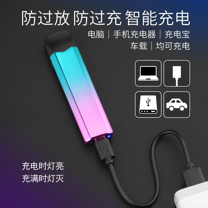 Lightweight Colorful Typec Rechargeable Lighter Open Cover Burning