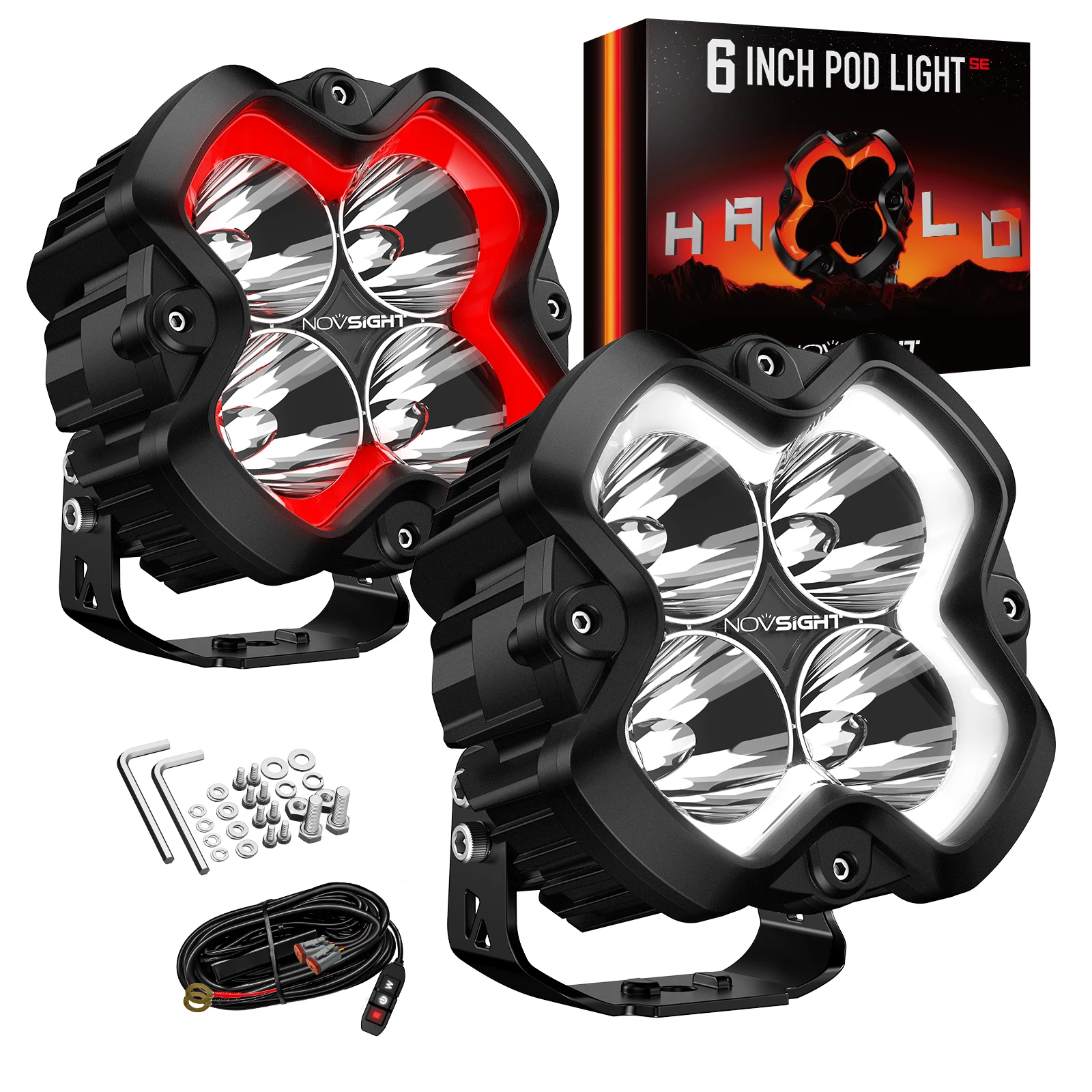 Novsight HALO SE Series 6-Inch LED Driving Headlamp 80 Watt