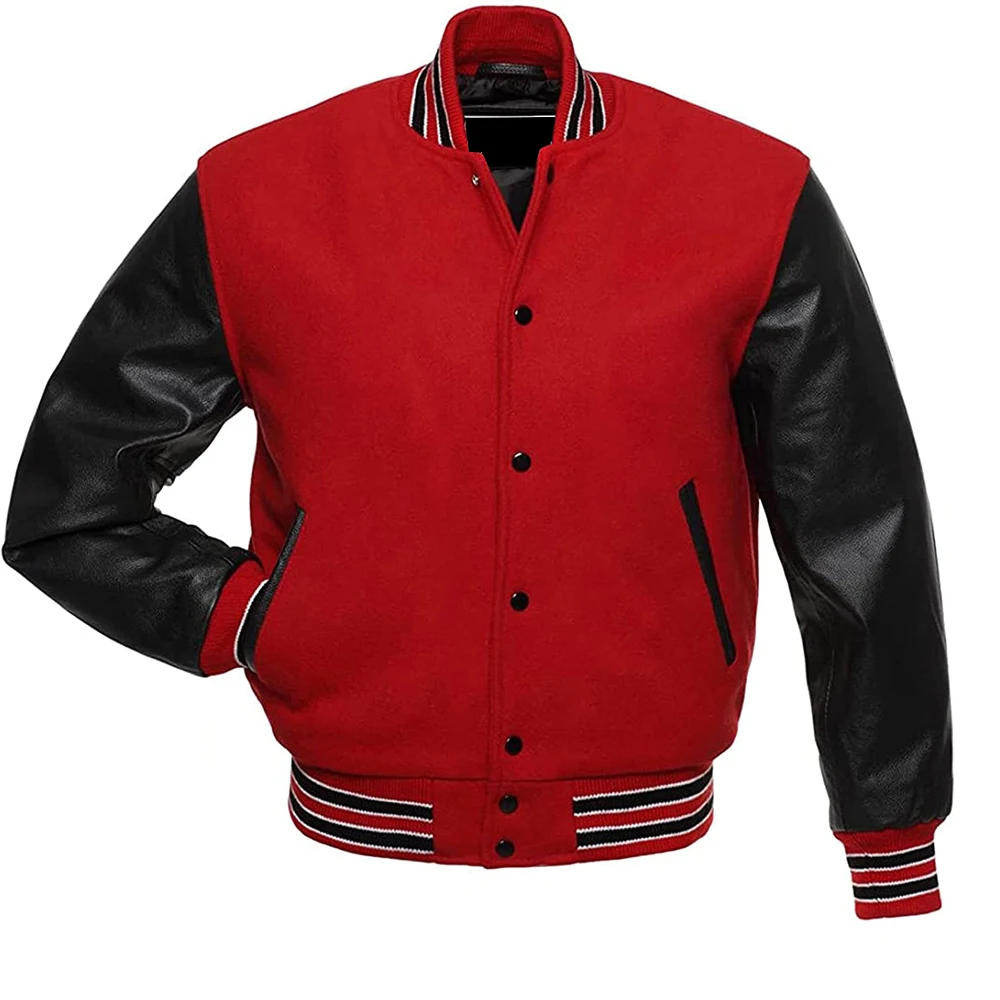 Varsity Letterman For Men Baseball Bomber Jacket Made Up Of Leather ...