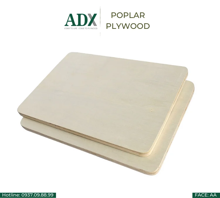 Poplar Veneer Plywood 4x8 9mm With White Tones Suitable For Shine Color