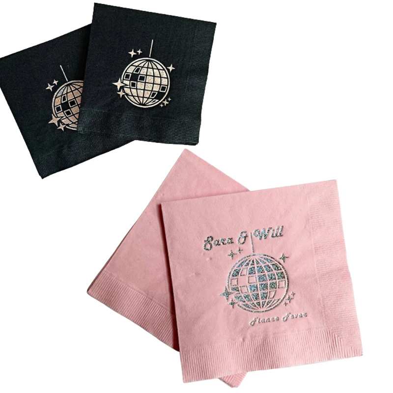 Коктейльные цветные бумажные салфетки для напитков с индивидуальным логотипом для кухни