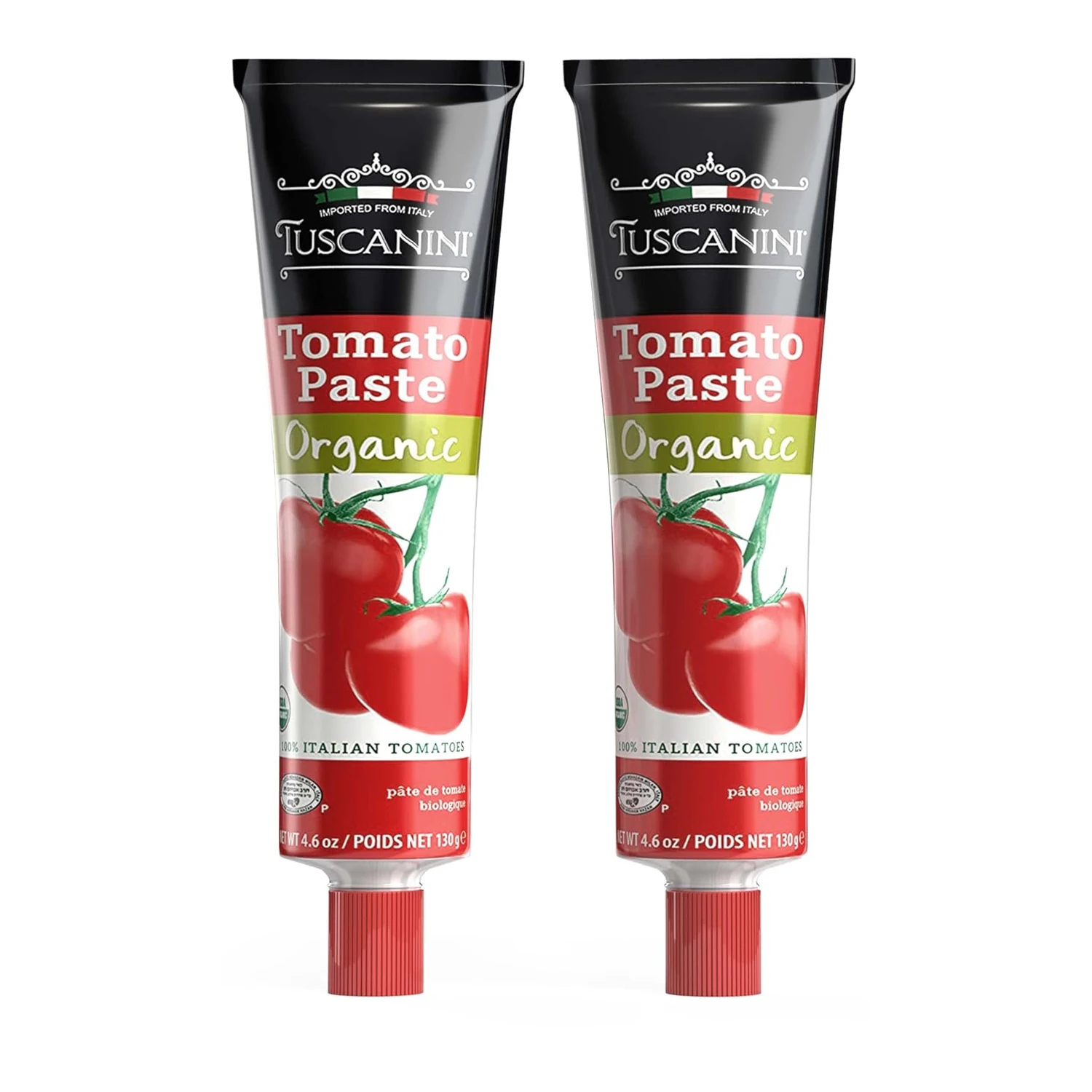 Premium Organic Tomato Paste Tube 4 6oz 2 Pack Double Concentrate With 100 Tomatoes All