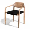 Chaise en teck avec corde - Blanc rustique délavé