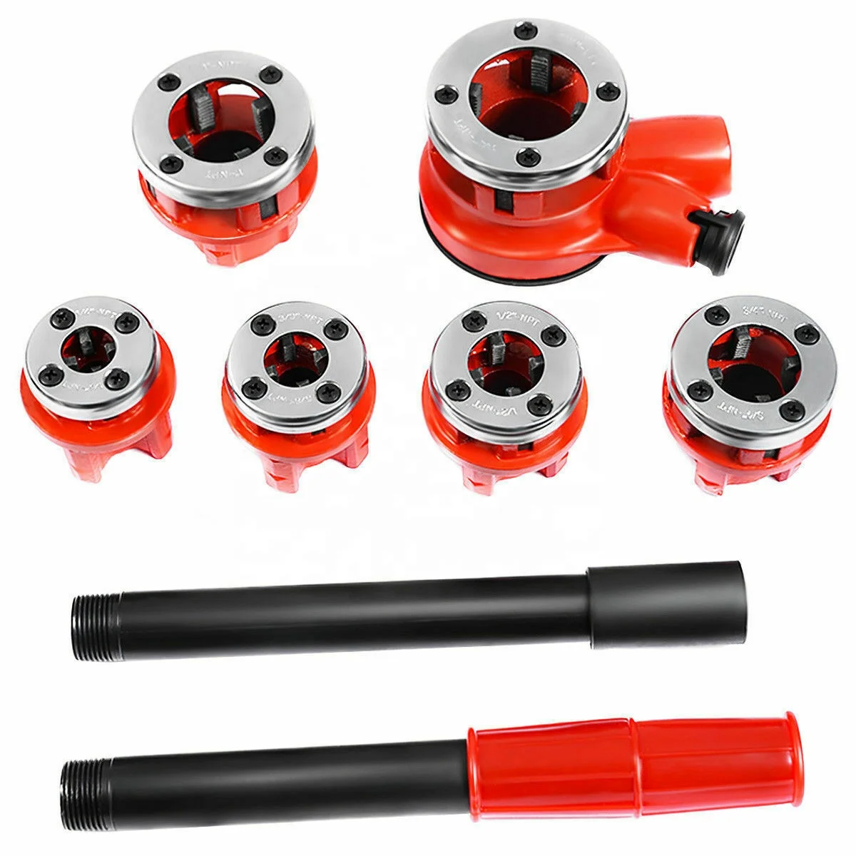 Larix Portable Manual Pipe Threader Ratchet Pipe Threading Kit Ratchet Die Stocks Plumbing Tube