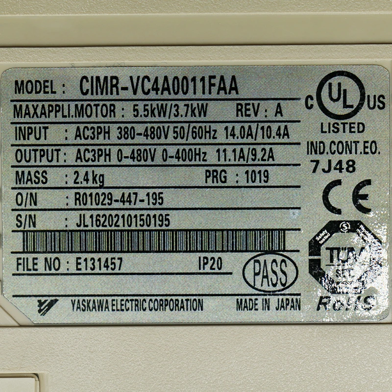 New and Original Yaskawa CIMR-VC4A0011FAA 1-Year-Warranty CIMRVC4A0011FAA PRICE V1000 VFD Inverter AC Drive 5.5kW 7.5HP 3PH