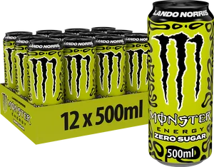 Monsters Sugar-Free Energy Boosting Drink Ginseng and Carbonate Infused Taurine Additives Packaged in Box for Sale