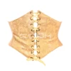Beige Satin With Black Mesh