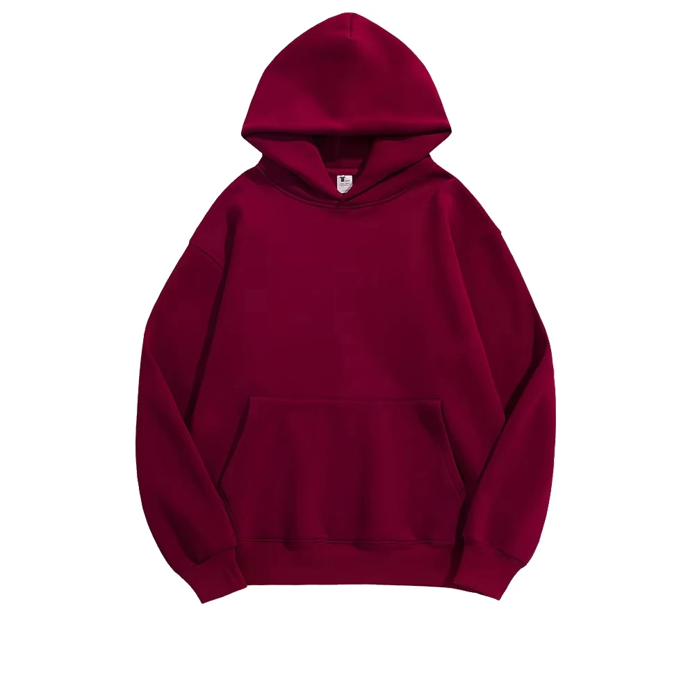 Custom 400 GSM Heavyweight Fleece Hoodie Blank Oversized Pullover with Drop Shoulders and Puff Print Logo For Unisex