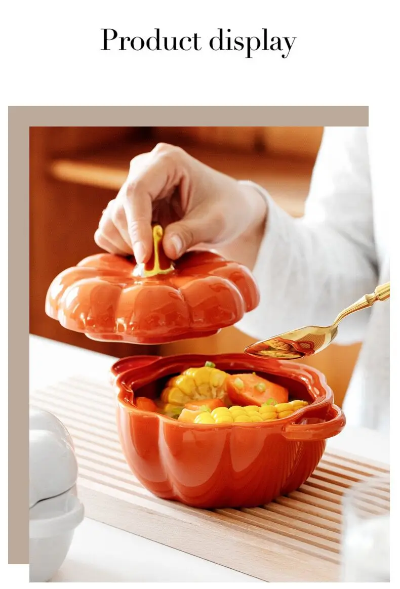 2023 Christmas exquisite and fashionable festival ceramic porcelain colorful pumpkin design soup bowl pot for home manufacture