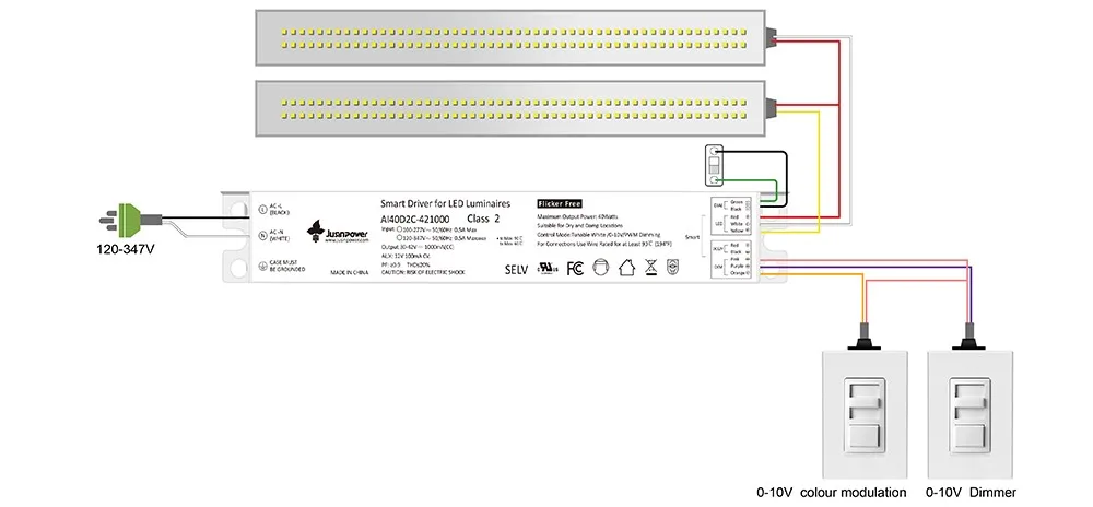 Shenzhen 60W Smart Tunable Dual Output Casambi LED Driver with Dimmer White Led Driver
