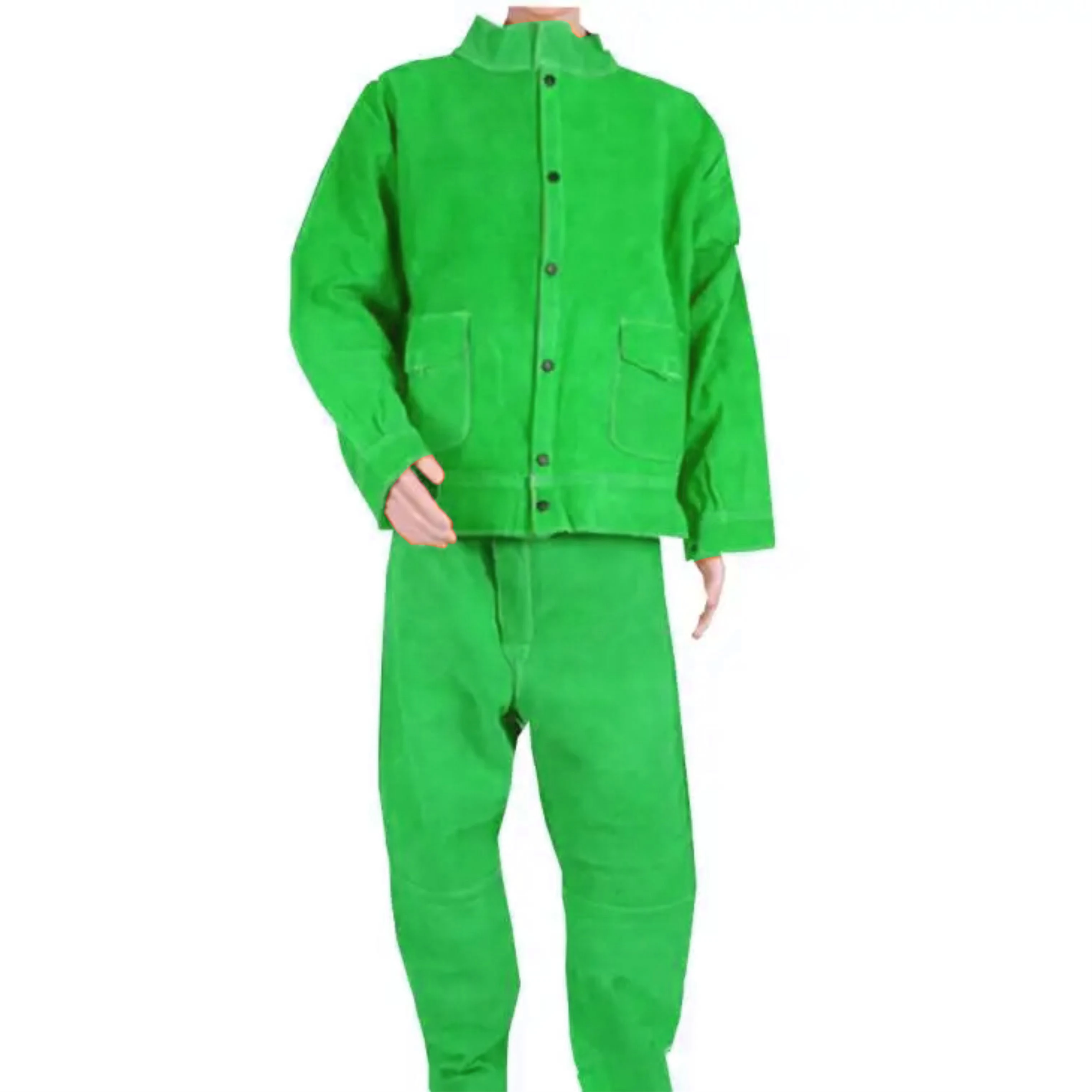 S 7XL Size Heat Flame Resistant Cowhide Leather Safety Clothing Anti-Static Heavy Duty Welding Jacket Trouser Industrial Safety