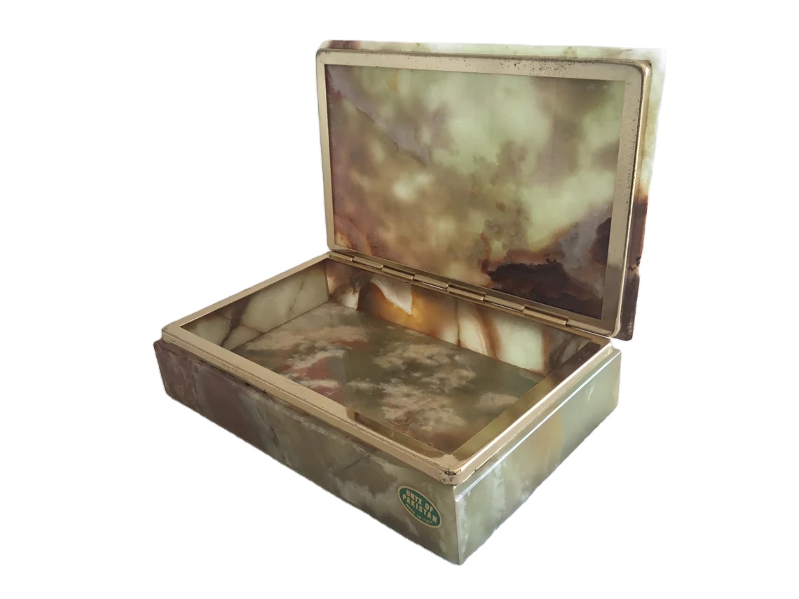 green onyx cigarette box Green Onyx Rectangular Cigarette & Cigar Box