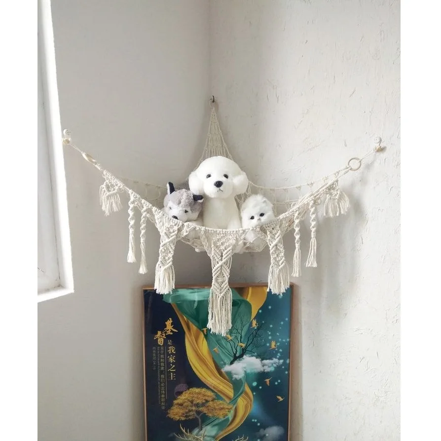 Toy Hammock/ Macrame Toy Hammock/ Wall Hanging Stuffed Animal