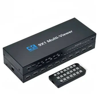 SY HDMI Multi-Viewer 9X1, 9 in 1 Out HDMI Switcher with Remote, 4k HDMI Multi-Viewer switch