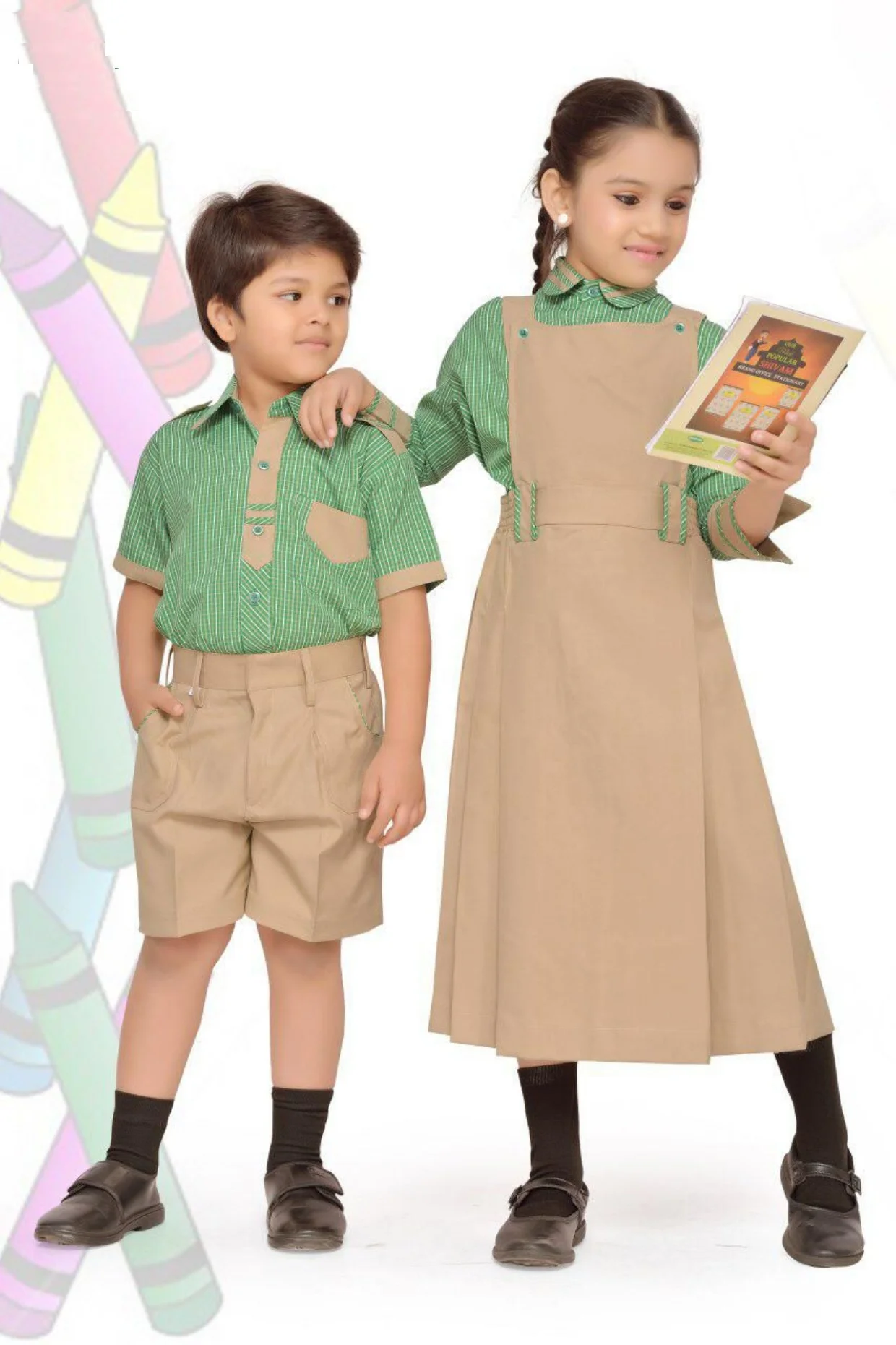 High Quality Wholesale Customized Design and Logo Printing Student Clothing Boys and Girls School Uniform Dress Set