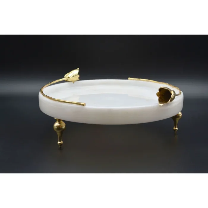 Luxury White Marble Serving Tray Oval Shape New Latest Home Table Trays