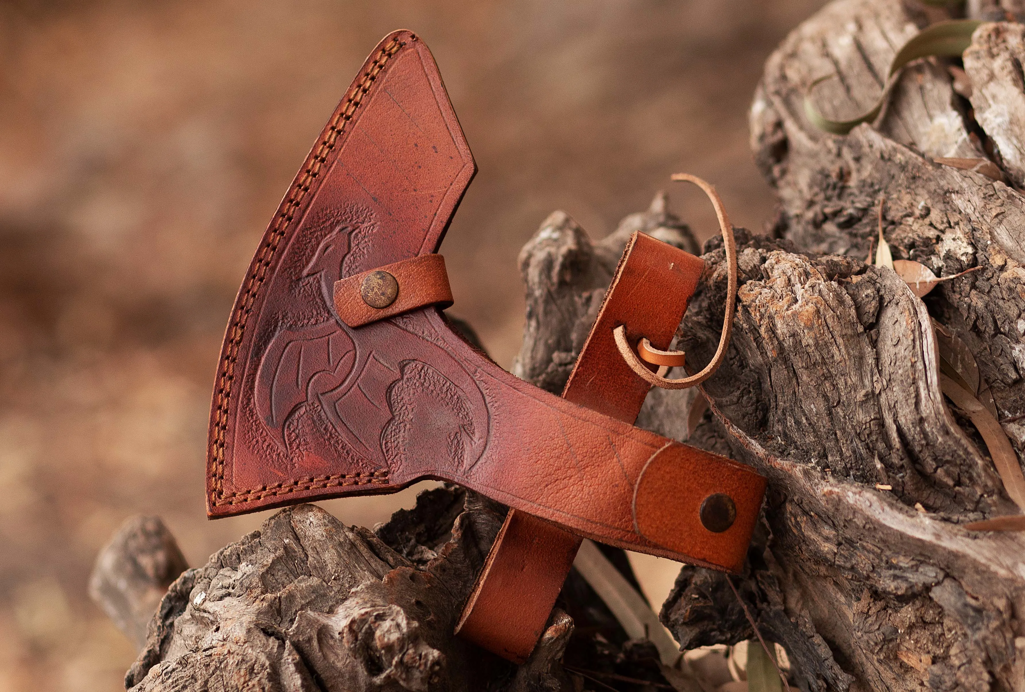 Handmade Viking Axe Custom Handmade Tomahawk Camping Axe With Leather