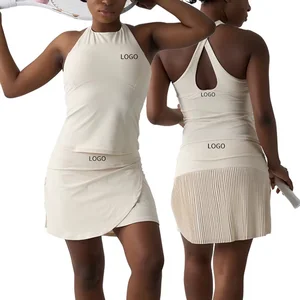 Tennis Skirts for Women with Workout Crop Tank Tops Sports Bra 2 Piece Outfits Pleated tennis Skorts Skirts Sets