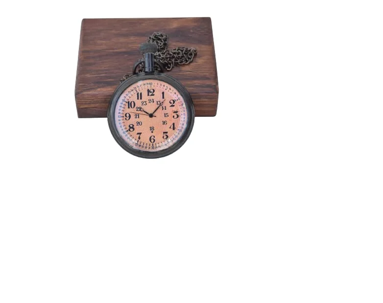 Brass Antique Pocket Watch Handmade Royal Navy Victoria Watch with
