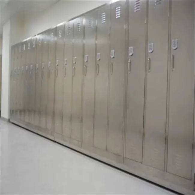 Modern design stainless steel office storage cabinet 6 door metal cabinet suitable for employee break rooms and slaughterhouses