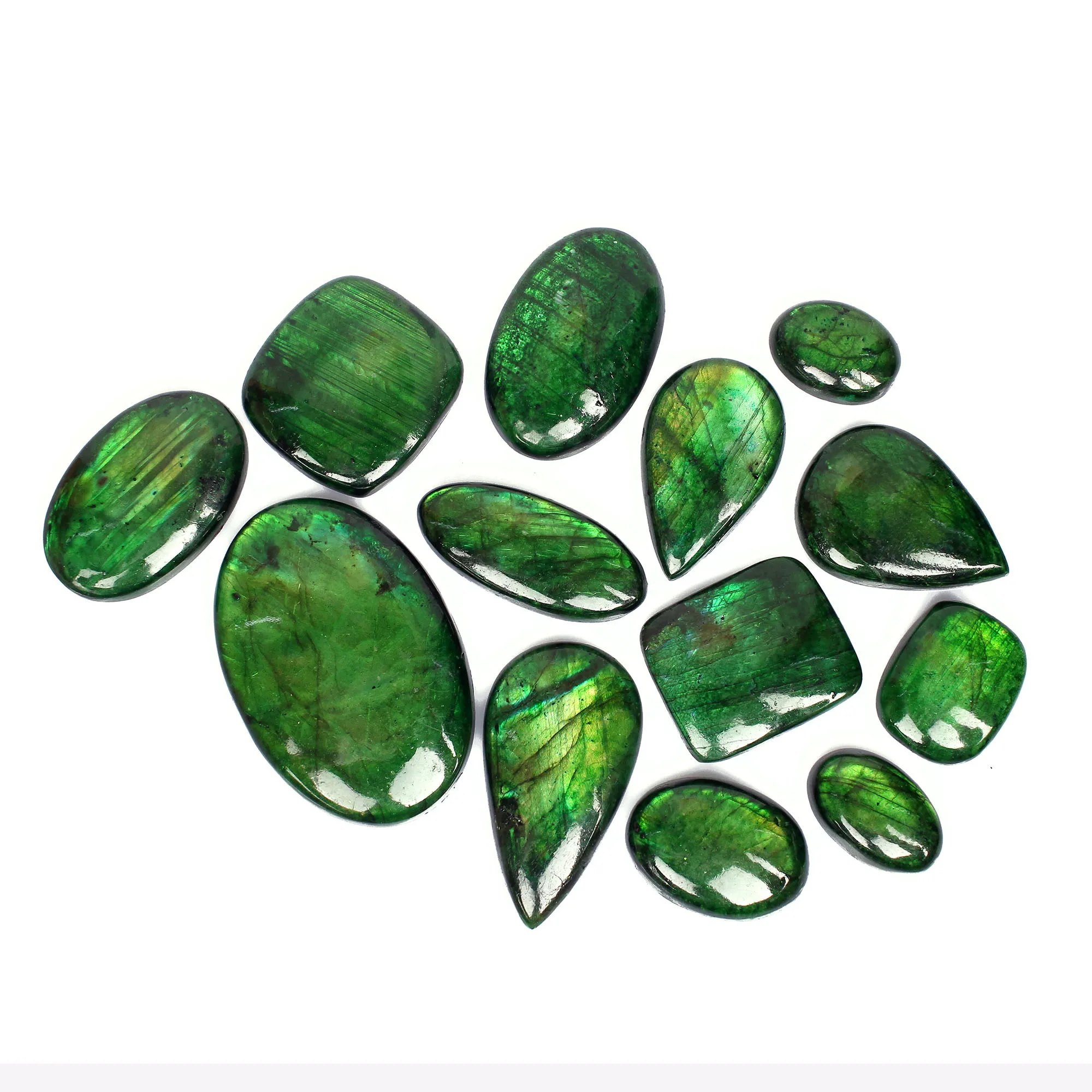 3.92 carats 6 pieces lot Gorgeous Natural Emerald Cabochon Mix Shapes Mix Sizes Transparent popular Kagem-Green Color #EMCAB016#