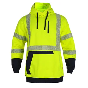 Multi Function Men Work Construction Reflective Safety FR Hoodie  Hi Vis Fire Resistant Work Hoodie