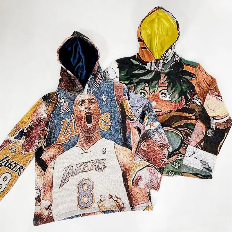 Custom Rap Hoodie Jacket Wholesale Jacquard Weave Rod Wave Tapestry