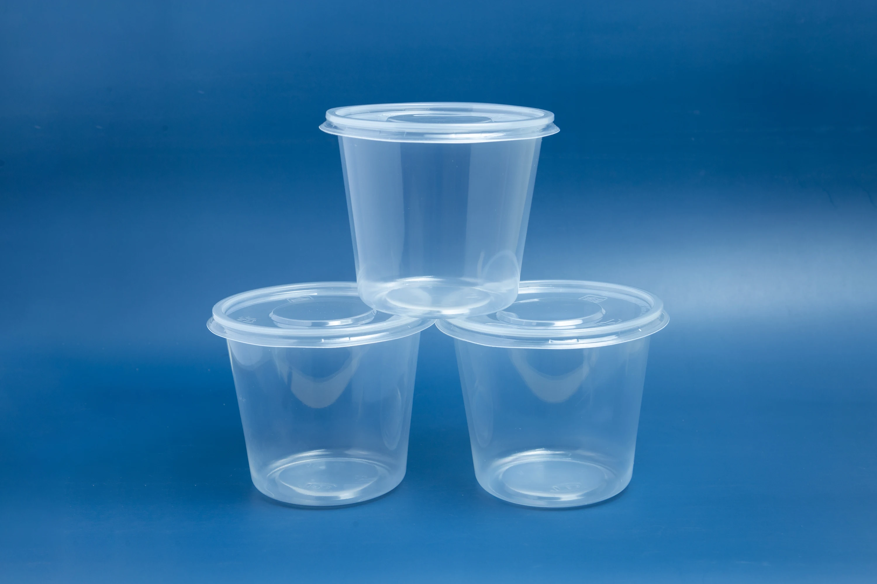 Microwave Oven Safe PP Plastic Food Container Round Shape Box Takeaway Transparent clear Disposable Food Containers with Lids