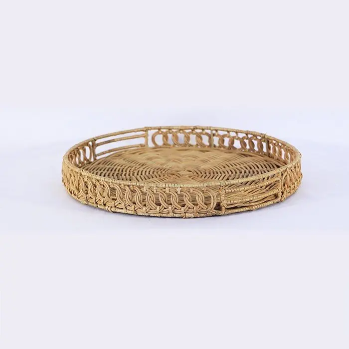 Bohemian Rattan Tray Woven Rattan Serving Tray As Coffee Tea Table Tray